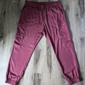 Burgundy Banana Republic jogger pants #joggers